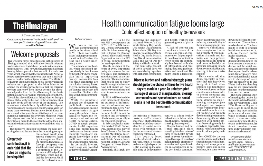 Health Communication Fatigue Looms Large