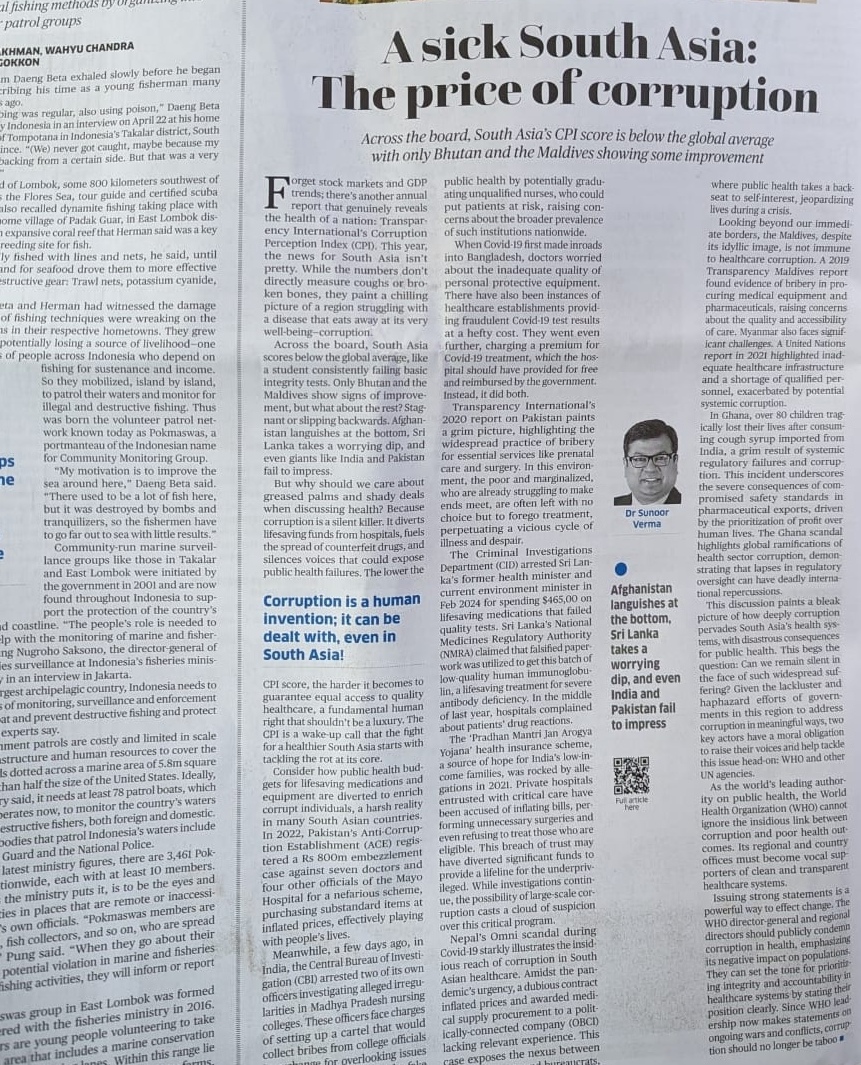 A sick South Asia: The price of corruption