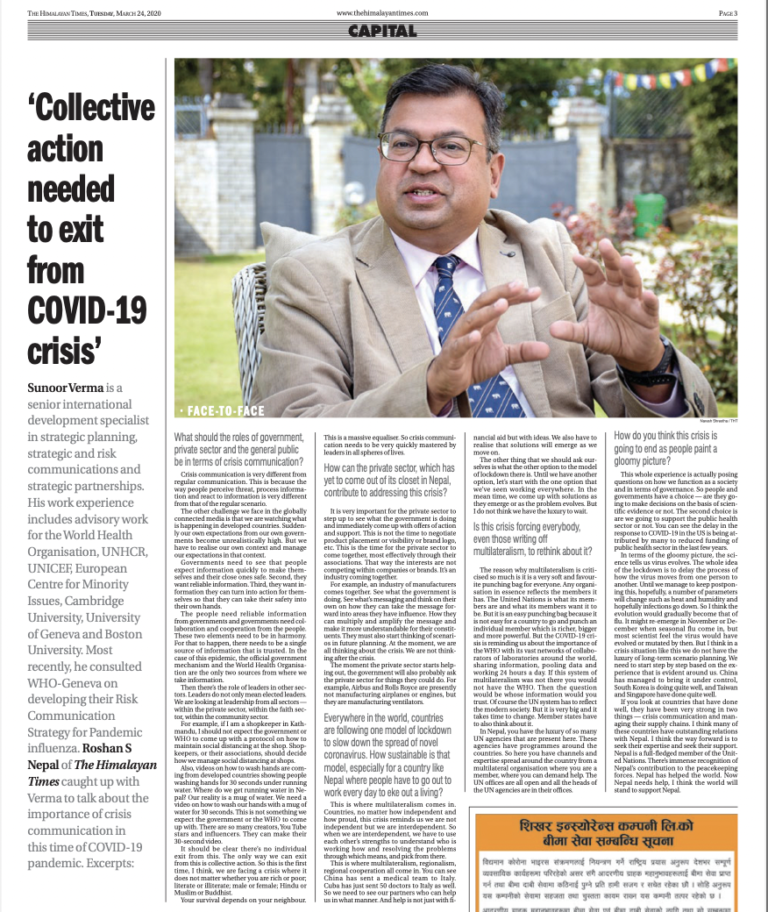 Collective Action Needed To Exit From Covid-19 Crisis
